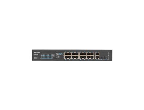Switch PoE 10 19 RACK 16x port RJ45 (16x PoE+ Fast Ethernet + 2x Uplink Gigabit 1000Mb/s) LANBERG RSFE-16P-2C-150