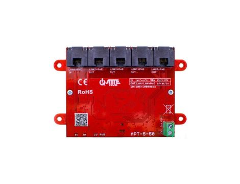Switch PoE 5x port RJ45 (Gigabit Ethernet 1000Mb/s) przełącznik niezarządzalny extender APT-5-50 ATTE