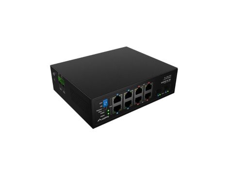 Switch PoE przemysłowy 8x port RJ45 (4 x PoE++ Gigabit Ethernet 4x PoE+ Gigabit Ethernet) 2x port uplink SFP LANBERG