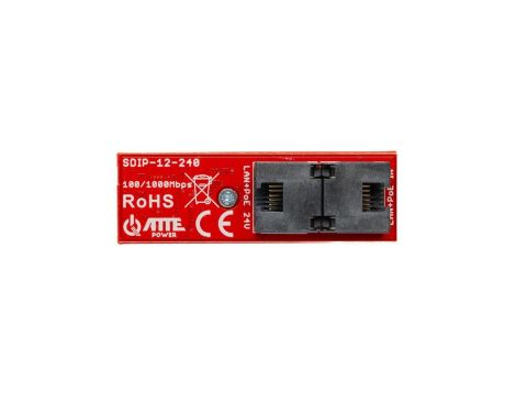 Gigabitowy adapter PoE z przetwornicą obniżającą napięcie do 24 V 2xRJ45 (1 x PoE IN, 1x PoE OUT) 10/100/1000Mb/s IP20 ATTE