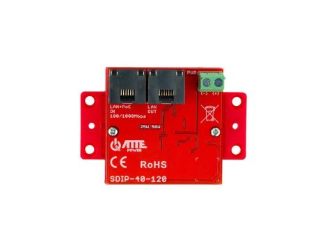 Gigabitowy adapter PoE z przetwornicą obniżającą napięcie do 12 V 2xRJ45 (1xPoE+ IN, 1xLAN OUT) 10/100/1000Mb/s + 1x DC 12V ATTE