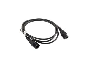 Przedłużacz komputerowy Kabel zasilający (230V 10A) do komputerów i zasilaczy UPS złącza IEC320 (C14 / C13) czarny 1,8m LANBERG