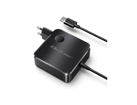 Qoltec Ładowarka sieciowa GaN Super Fast 65W USB-C PD PPS 5-21V 3-3.25A Laptop MacBook Smartfon kabel 1.8m
