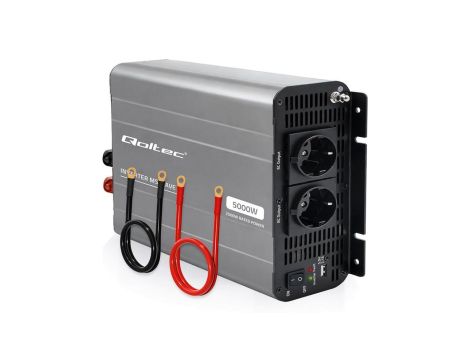 Qoltec Przetwornica napięcia MS Wave 12V na 230V 2500/5000W USB Kompatybilna z LiFePO4 GEL AGM