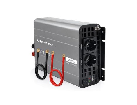 Qoltec Przetwornica napięcia MS Wave 12V na 230V 2000/4000W USB Kompatybilna z LiFePO4 GEL AGM