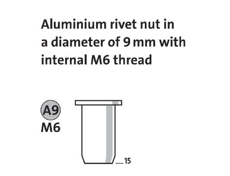 Nitonakrętki aluminiowe AM6/15 NOVUS [20 szt.] - 2