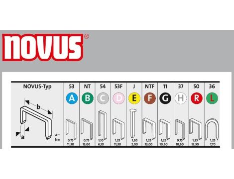 Zszywki typ A 53/8 NOVUS super twarde [800 szt.] - 2