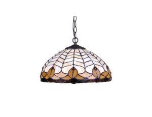 Lampa wisząca SARGAN witrażowa , gwint E27, klosz połączenie metalu i szkła K-P161551 Kaja Lighting
