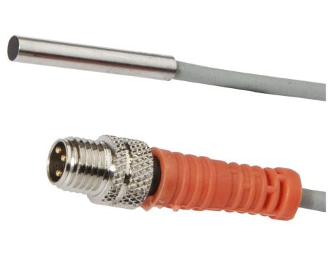 Czujnik indukcyjny Ø4mm 27mm podtynkowy Sn: 0,8 10-30V DC PNP NO złącze wtykowe M8 0,5m PUR (poliuretan) IP67 IBR4C729