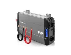 Qoltec Przetwornica napięcia Pure Sine Wave 12V na 230V 2500/5000W LCD USB USB-C Kompatybilna z LiFePO4 GEL AGM