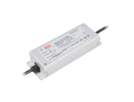 Zasilacz impulsowy LED, 74,9 W, napięcie wejściowe: 53...107 VDC, prąd wyjściowy: 0,7 A, IP67 ELG-75-C700