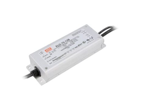 Zasilacz impulsowy LED, 60 W, napięcie wejściowe: 12 VDC, prąd wyjściowy: 5 A ELG-75-12B