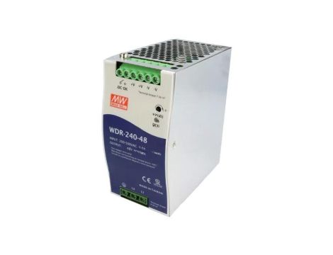 Zasilacz impulsowy na szynę DIN, 240 W, napięcie wejściowe: 48 VDC, prąd wyjściowy: 5 A WDR-240-48