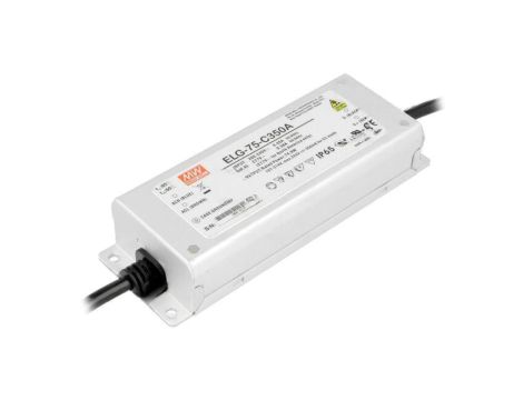 Zasilacz impulsowy LED, 75 W, napięcie wejściowe: 107...214 VDC, prąd wyjściowy: 0,175...0,35 A ELG-75-C350A