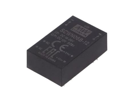 Przetwornica DC/DC, 6W, 18...36V DC, 12V DC SCWN06B-12