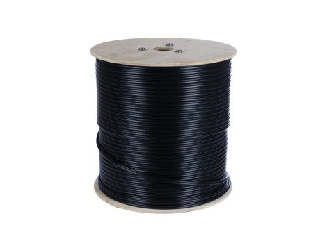 Kabel sieciowy U/UTP kat.5e skrętka 4x2x0,5mm zewnętrzny żelowany (SASS) z linką nośną PE czarny SATEC /300m/