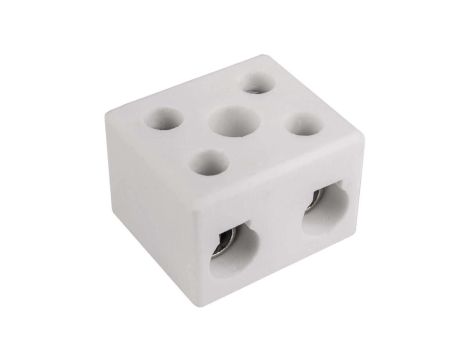Złączka instalacyjna ceramiczna 2x16mm2 uniwersalna (na drut / linkę) 450V 30A biała SIMET