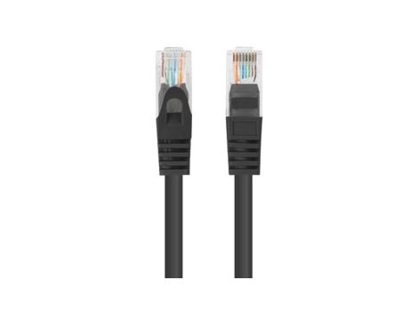 Patchcord UTP kat.5e kabel sieciowy LAN 2x RJ45 linka czarny 0,25m LANBERG 10szt.
