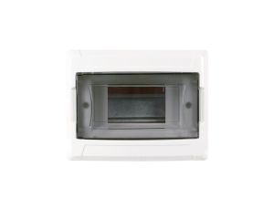 Rozdzielnica podtynkowa S-6 (N+PE) 1x6 moduły IP40 180x140x100mm drzwi transparentne dymne NEKU