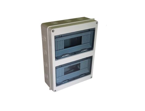 Rozdzielnica natynkowa hermetyczna TH-24 2x12 moduły (690V AC / 1000V DC) IP65 270x350x105mm drzwi transparentne Elpromet