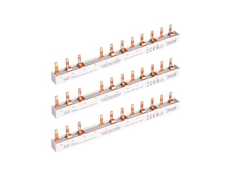 Szyna łączeniowa trzpieniowa 3-fazowa + N 10mm2 63A na 12 modułów SIMET
