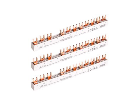 Szyna łączeniowa widełkowa 3-fazowa + N 16mm2 80A na 12 modułów SIMET