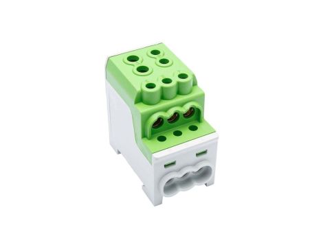 Blok rozdzielczy dystrybucyjny Al/Cu (max. 70mm2) na szynę TH35 zielony SDB200 70 SIMBLOCK SIMET