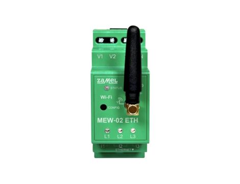 Monitor energii elektrycznej na szynę z trzema przekładnikami TH35 WI-FI + ETHERNET 3F+N ZAMEL SUPLA