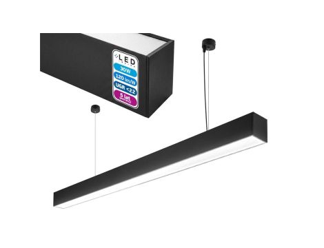 Lampa wisząca Schedar HL 30W 120cm 4000K Czarna