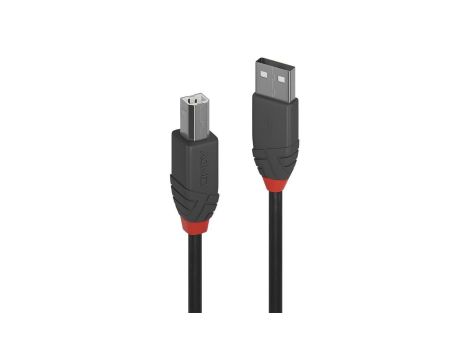 Kabel USB 2.0 typu A na B o długości 7,5 m, Anthra Line