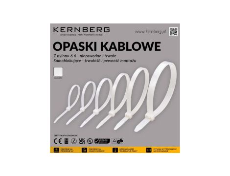 Opaska Kablowa TKUV 250x4,6 Biała UV / 100 szt. /