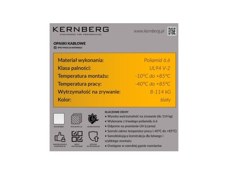 Opaska Kablowa TKUV 500x4,8 Biała UV / 100 szt. /