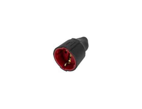 Wtyczka gumowa / gniazdo gumowe proste IP44 Schuko czarne 300.000.805 HOROZ