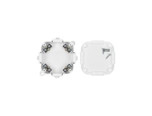 Puszka hermetyczna natynkowa 88x88x40mm z zaciskami, 4-wlotowa, dekiel przykręcany, biała IP44 VP-74 EDO