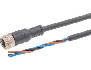 Kabel połączeniowy 5m gniazdo M8 3-stykowe proste wolny koniec kabla 3x0,25mm PUR/PVC Ø3,9mm 60V -25-70C IP67 VK50V075
