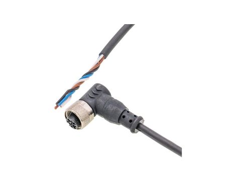 Kabel połączeniowy 5m gniazdo M12 4-stykowe kątowe wolny koniec kabla 4x0,25mm PUR/PVC Ø4,2mm 250V -25-70C IP67 VK50V321