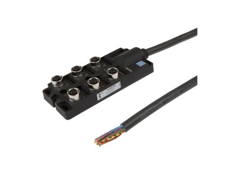 Rozdzielacz 25x134x54mm 30V 6x M12 5-pin stały rozdzielacz kablowy / podłączony kabel magistralny IP67 poliamid PA LED VK98E198