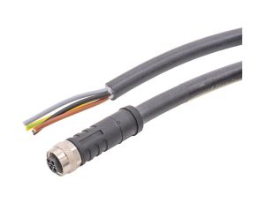 Kabel połączeniowy 5m gniazdo M12 4-stykowe proste wolny koniec kabla 3-stykowy+PE kodowanie S 4x1,5mm PUR(poliuretan) VK509S25