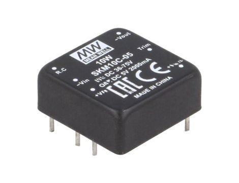 Przetwornica DC/DC, 10W, Uwej: 36...75 VDC, Uwyj: 5 VDC, Iwyj: 2000mA SKM10C-05