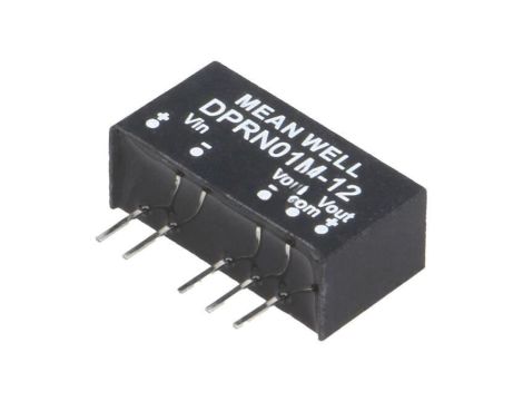 Przetwornica DC/DC, 1W, Uwej: 11,4...13,2 VDC, Uwyj: 12 VDC DPRN01M-12
