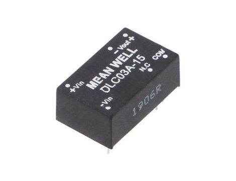 Przetwornica DC/DC, 3W, Uwej: 9...18 VDC, Uwyj: 15 VDC DLC03A-15