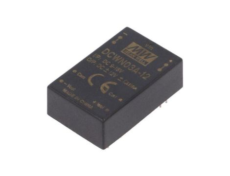Przetwornica DC/DC, 3W, Uwej: 9...18 VDC, Uwyj: 12 VDC DCWN03A-12