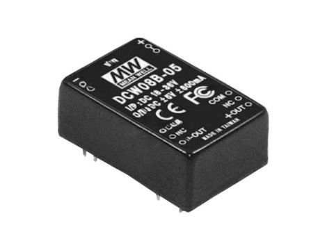 Przetwornica DC/DC, 8W, Uwej: 9...18 VDC, Uwyj: 15 VDC DCW08A-15