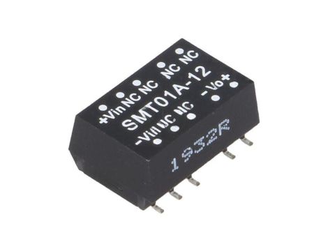 Przetwornica DC/DC, 1W, Uwej: 9...18 VDC, Uwyj: 12 VDC, Iwyj: 8,3...83mA SMT01A-12