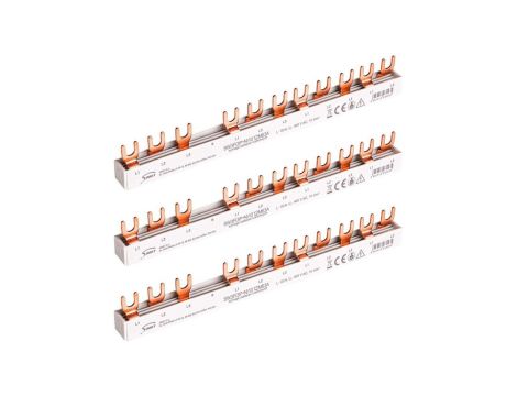 Szyna łączeniowa widełkowa 3-fazowa + N 10mm2 63A na 12 modułów SIMET