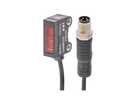 Czujnik optyczny przycisk 25x16x8mm Sn: 20-120 10-30V DC 1x PNP antivalent złącze wtykowe M8 4-pin 0,2m PVC IP67 OTQ80477