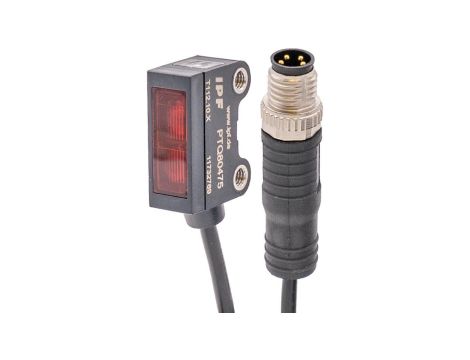 Czujnik laserowy przycisk 25x16x8mm Sn: 20-120 10-30V DC 1x PNP antivalent złącze wtykowe M8 4-pin 0,2m PVC IP67 PTQ80475