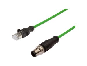Kabel danych kabel połączeniowy 10 m wtyczka M12 8-stykowa prosta kodowanie A wtyczka RJ45 8-stykowa prosta 8x0,14 mm VKA08P25