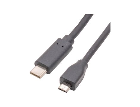 Kabel do programowania 1 m wtyczka USB 2.0 Micro-B prosta wtyczka USB-C 4-stykowa prosta PVC VK100U47