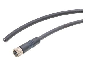 Kabel połączeniowy 5m gniazdo M8 6-stykowe proste wolny koniec kabla 6x025mm PUR (poliuretan) Ø5mm 30V -25-85C IP67 VK500K75
